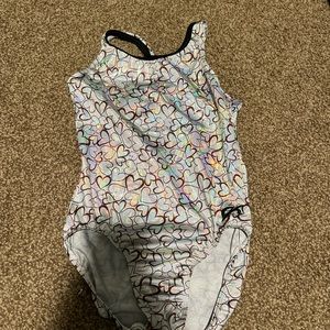 GK elite gymnastics leotard hearts